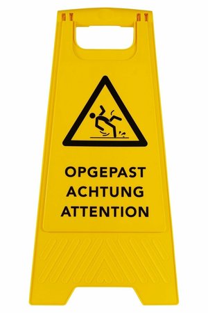 Waarschuwingsbord gladde vloer hoogte 60 cm