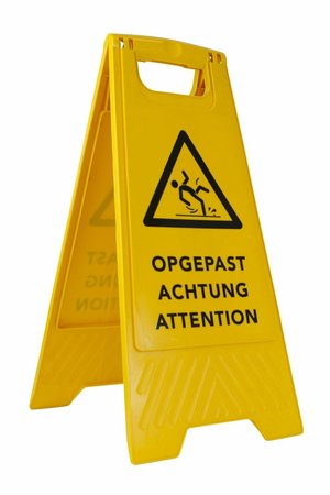 Waarschuwingsbord gladde vloer hoogte 60 cm