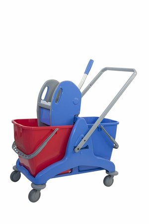 Mopwagen met pers kunststof 2x25 ltr