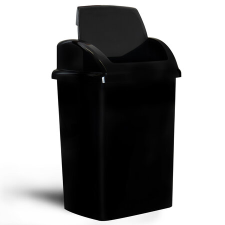 Afvalbak met swingdeksel 24 liter zwart