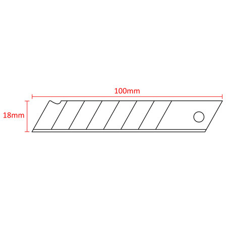Afbreekmes 18 mm navulling set van 10 stuks