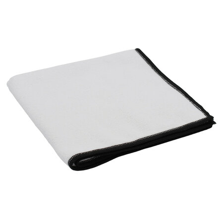 Microvezeldoek 38x38 cm gerecycled microvezel 5 stuks wit met zwarte rand