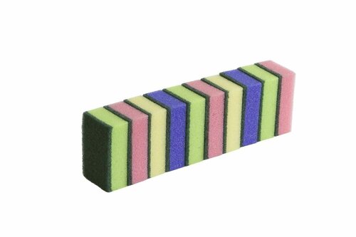 Schuurspons assorti kleuren set à 10 stuks ca. 90x60x30 mm