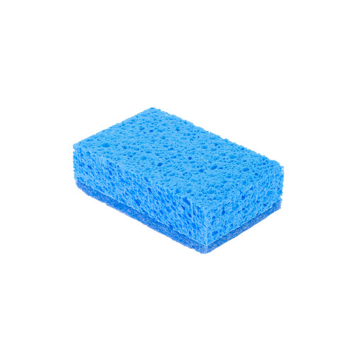 Viscose sanitairspons blauw met schuurvlies à 2 stuks,106x68x30mm