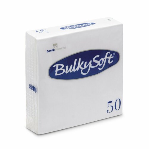 Bulky soft napkins Servetten celllulose wit 2 laags 33x33 cm 1/4 vouw 50 servetten