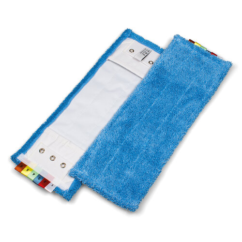 Mop blauw met pockets en kleurcodering 46 x 14 cm