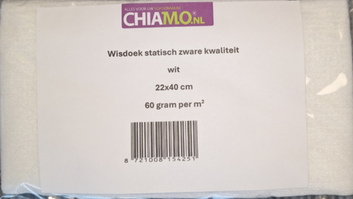 Wisdoek statisch zware kwaliteit wit 22x40 cm 10 stuks ChiaMo.nl