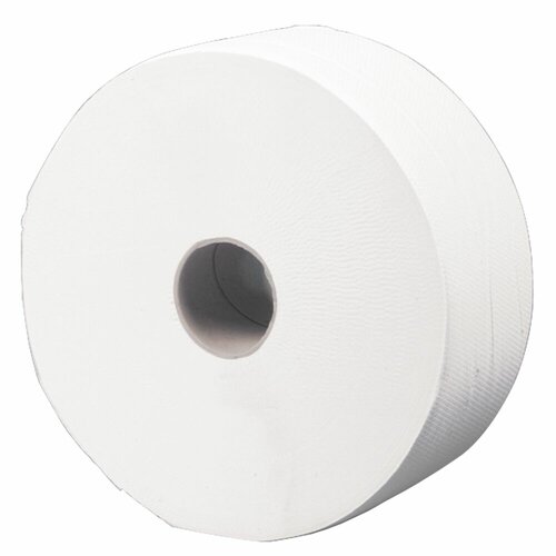 Jumbo Toiletrol – 2-laags – 380 meter – 100% Cellulose – Wit – Verpakt per 6 rollen Jumbo Toiletrol – 2-laags – 380 meter – 100% Cellulose – Wit – Verpakt per 6 rollen